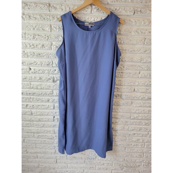 CM Shapes Women Dress 2XWP Plus Petite with Sheer Crepe Overlay Top BLU27E - Picture 12 of 13